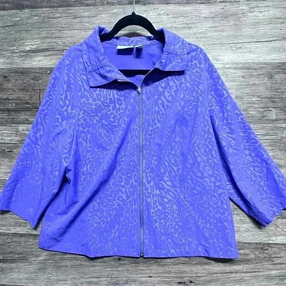Chico's Purple Animal Print Jacket